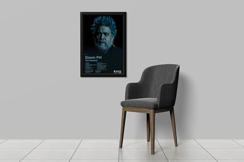 Image of BLINKART The Weekend - Dawn FM Wall Photo Frames | Wall Art for Bedroom, Living Room, Studio or Office | Album Cover Print with Spotify Song Link QR Code | Gift for Fans - 8x12 In