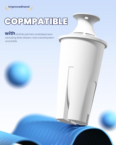 Image of Improvedhand Water Filter Replacement Compatible with Water Pitchers and Dispensers, OB03, Classic 35557, Mavea 107007 and More, Pack of 6