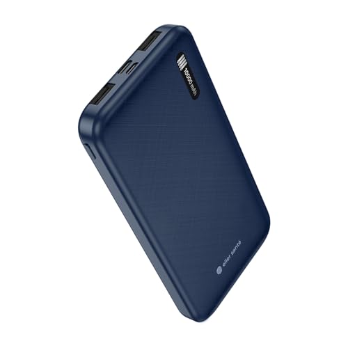 Image of DR VAKU CYREX 10000mAh Power Bank Portable Slim Design with Dual USB Output Type-C Micro (Input & Output) Lithium Polymer Battery Compatible with iPhone, Samsung, OnePlus & All Smartphones- Blue