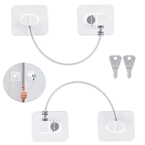 Niviy 2PCS Securite Fenetre Enfant Protection Fenetre Enfant Blanc Avec Adhésif Puissant Sans Percer Kit Securite Maison pour Fenêtres Blocs Portes Tiroirs Cover