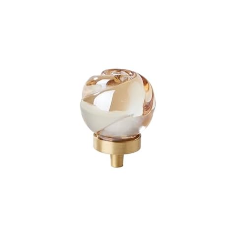 Unique Decorative Crystal Rose Gold Cabinet Pulls and Knobs, Funky Cabinet Pulls And Drawer Knobs Crystal, Rose Crystal Glass Knobs For Dresser Drawers, Single Hole, Kitchen Cabinet Hardware (6) Cover