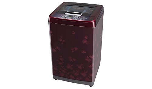 Image of LG 6.5 kg Fully-Automatic Top Loading Washing Machine (T7567TEDLX, New Red Pattern and Wine Black Top)
