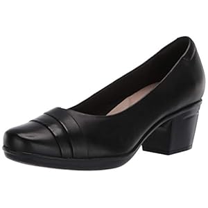 Clarks-Womens-Emslie-Mae-Pump Clarks Women's Emslie Mae Pump, Black Leather, 8.5