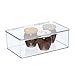 mDesign Plastic Kitchen Pantry and Fridge Storage Organizer Box Containers with Hinged Lid for Shelves or Cabinets, Holds Food, Snacks, Canned Drinks, Seasoning, Condiments, or Utensils, 2 Pack, Clear