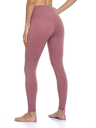 Yunoga Women's Ultra Soft High Waisted Seamless Leggings Tummy Control Yoga Pants (Xl, Heather Red) #TOP3