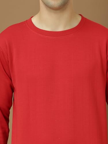 Image of Mack Jonney Fleece Regular Fit Solid Round Neck Sweatshirt for Men-MACK639877