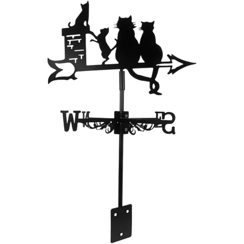 Wetterfahne, Vintage-Katzen-Kätzchen, Wetterfahne, rostfreie Metall-Windfahnen, Hohle Windrichtungsanzeiger mit Dachhalterung für Garten- und Hofdekorationen im Freien Wetterfahne, Vintage-Katzen-Kätzchen, Wetterfahne, rostfreie Metall-Windfahnen, Hohle Windrichtungsanzeiger mit Dachhalterung für Garten- und Hofdekorationen im Freien