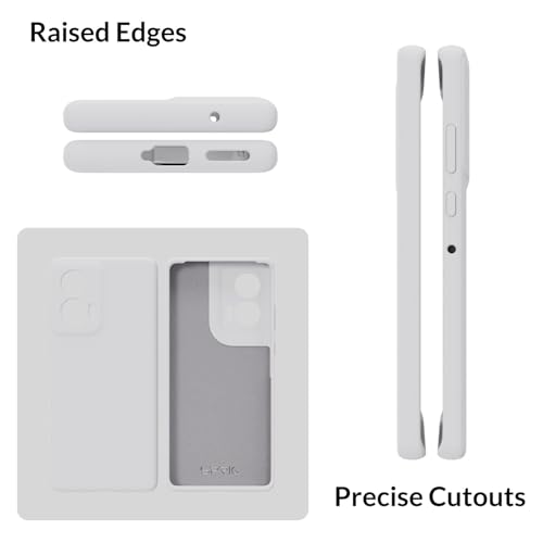 Image of SPRIG Compatible with Moto Edge 50 Fusion Premium SilkTone (Liquid Silicone) Back Cover Drop Tested Shock Proof Mobile Case for Men, Women, Boys and Girls with Camera Protection (White)