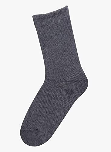 Kids Pack of 5 School Uniform Combed Cotton Socks, Color : Grey, SIZE: 11 TO 12 YEARS2