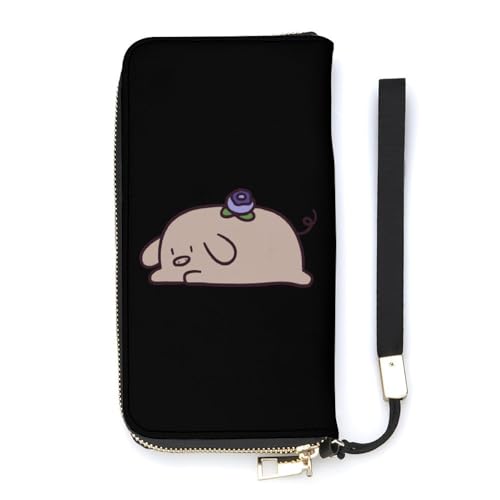 Blueberry Long Wallet for Women Men Coin Pouch Credit Card Holder Zipper Purses with Wristlet