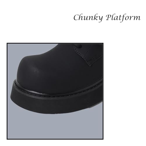 Men’s Suede Leather Big Toe Chunky Platform Oxfords Casual Comfort British Round Wide Toe Heighten Block Heel Business Office Dress Derby Shoes2