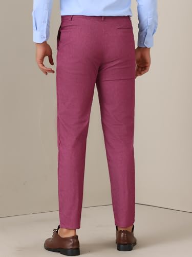 Lars Amadeus Dress Pants for Men's Skinny Slim Fit Pants Flat Front Business Trousers3