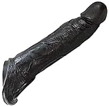 Soft 9 Inch Big Realistic Sleeve Extender Sheath for Men Male Enhancement Extension Sleeve Transparent (Black)