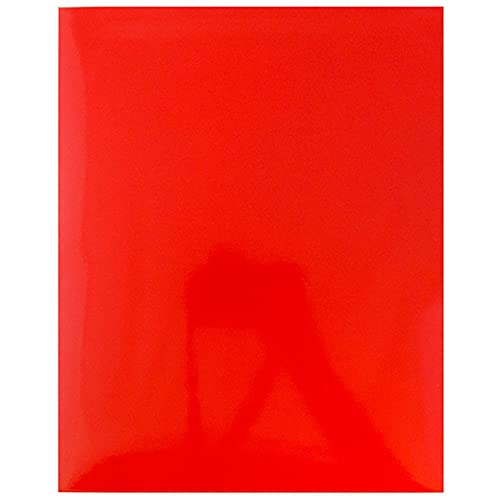 Jam Paper Laminated Two Pocket Glossy School Folders - Letter Size - High Gloss Red - 6/Pack #TOP4