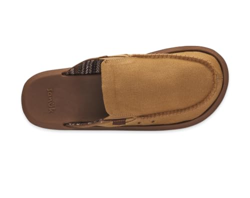 Image of Sanuk Mens You Got My Back Loafers | Slip On Shoes for Men | Men's Slip-on Loafers | Memory Foam Footbed for All Day Wear, Tobacco Brown, 10