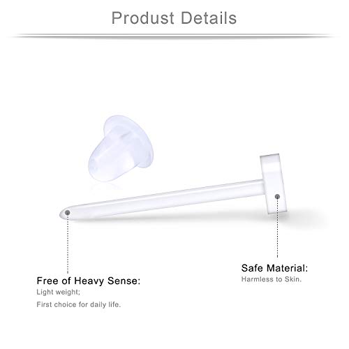 Ruifan Ball Flat Flexible Bioplast PVC Plastic Blank Ear Nose Pin Bone Stud Nickel Free Earrings Piercing Retainers 20G2