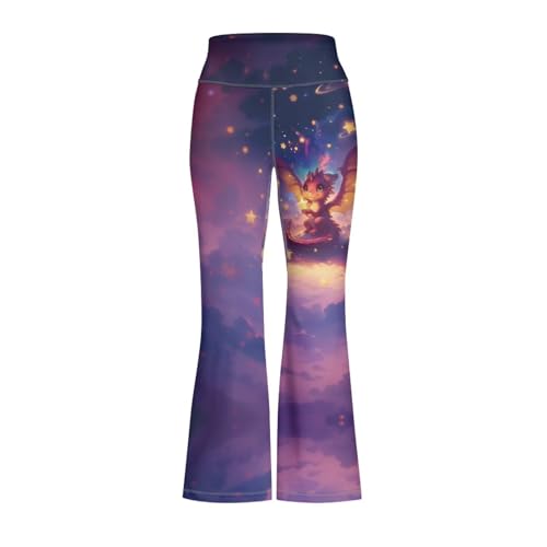 Girls' Athletic Leggings Bell Bottoms Kids Dance Running Yoga Pants High Waisted Workout Active Dance Tights