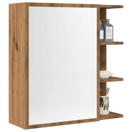 Xichuzi Armario Espejo ba?o Roble Roble Artisan 62,5x20,5x64 cm, Mueble Cocina, Armario Despensero Cocina, Alacenas Y Vitrinas, Alacena De Cocina, Cocina Muebles - 856178