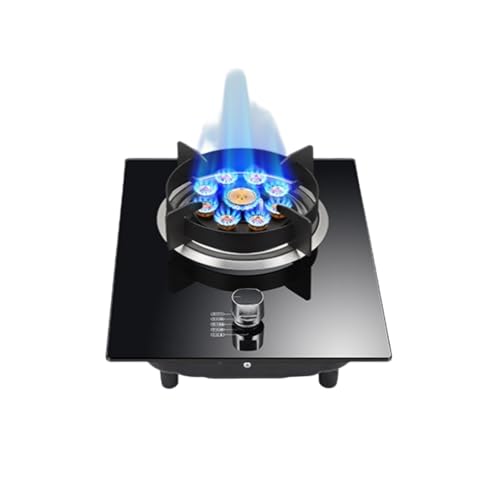 ポータブルシングルバーナーガスストーブ、屋内ガスストーブ LPG/NG 強化ガラスパネル中華鍋、RV ホームキャンプガーデンに最適(LPG)