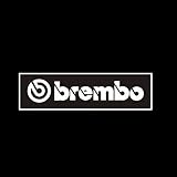 2 X Brembo Racing Decal Sticker (New) White Size 6.5''x 1.25''