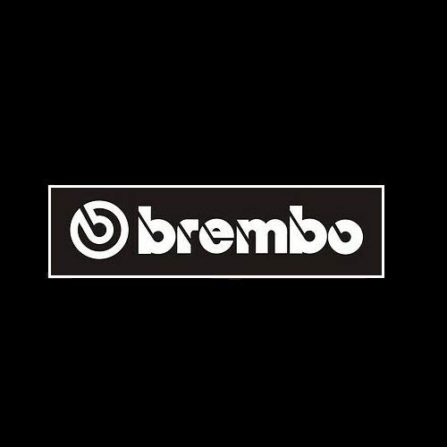 2 X Brembo Racing Decal Sticker (New) White Size 6.5''x 1.25''