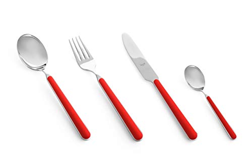 Mepra, Set di Posate Fantasia, 24 Pezzi, Nuovo Corallo, Made in Italy, Lavastoviglie, Servizio Tavola, Stile Contemporaneo