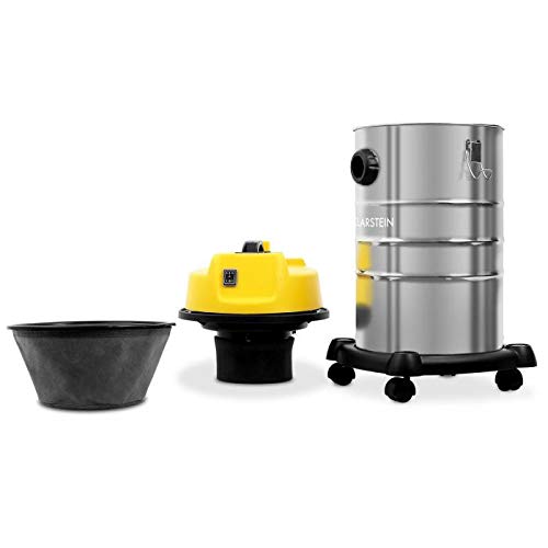 KLARSTEIN IVC - Aspirateur Industriel, Humide et Sec, Moteur Deux Roues, Tuyau refermable de 70 cm, Câble d'alimentation de 8m, Puissance d'aspiration 19.2 kPa - 1800W, 30L, Noir/Jaune - Image 4