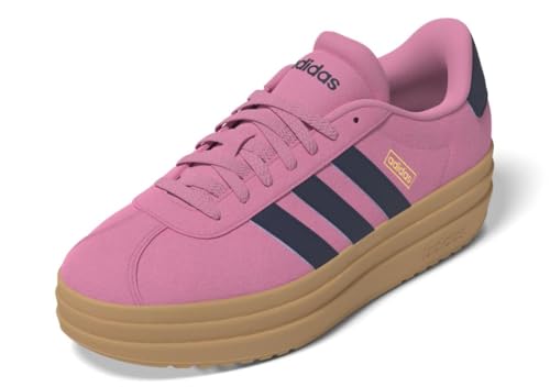 Adidas Womens VL Court Bold Sportswear, Bliss Pink/Dark Blue/Gold Metallic, 8