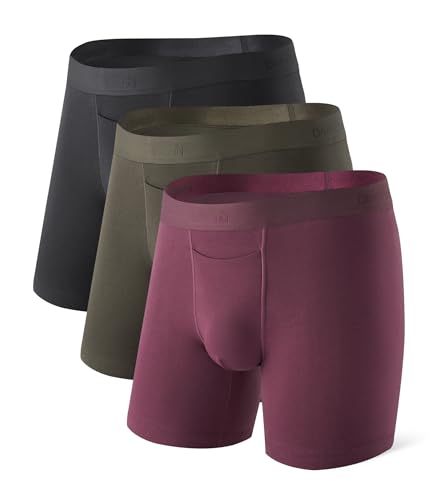 DAVID ARCHY Mens Underwear Cotton Boxer Briefs with Pouch Ultra Moisture Wicking Breathable Soft...
