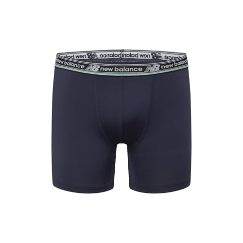 New Balance Boys' Non-Brushed Jersey Sport Performance Wicking Boxer Briefs Underwear (Multi Pack), Black/Team Navy/Frosted Glass/Stillwater/Team Navy/Black, Medium - image 4