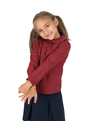 Leveret Kids & Toddler Girls Long Sleeve Uniform Cotton Dress Shirt Variety of Colors (Size 2-14 Years)2