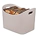 Relaxdays Kosz na drewno ze sztucznej skóry XL, stabilny kosz na drewno opałowe z uchwytami do noszenia, drewno opałowe i kominkowe, uniwersalny kosz, jasnoszary