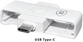 ACS ACR39U-NF PocketMate II USB Type-C Smart Card Reader for Tachodisk ID IC Contact Chip, Small Foldable (White)
