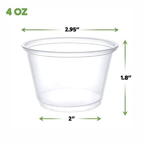 Image of Comfy Package [250 Count - 4 oz. Plastic Disposable Portion Cups, Souffle Cups,, Clear