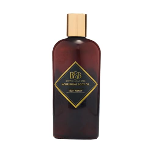 Brown Sugar Babe Rich Aunty Body Oil Nourishing Skin Care with Almond Avocado Olive Grape Seed and Turkish Rose Oils Lightweight Body Oil for Women Paraben Free Made in USA
