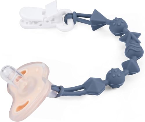 PandaEar Pack of 7 Silicone Baby Dummy Chains - Continuous Design Dummy Chain for Boys & Girls - Universal Pacifier Holder Chain for Toys