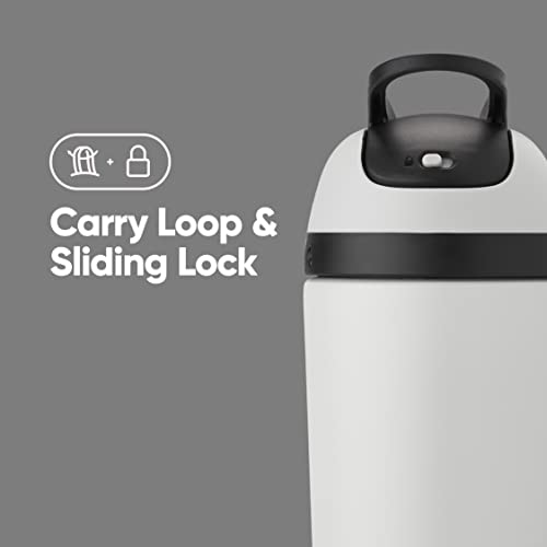 Image of Owala Kids Flip Insulation Stainless Steel Water Bottle with Straw, Locking Lid, Great for Travel, 14 Oz, Grey and Black