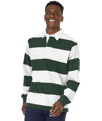 Image of Charles River Apparel Unisex Classic Rugby Shirt, Premium Cotton Jersey with Yarn-Dyed Stripe Design