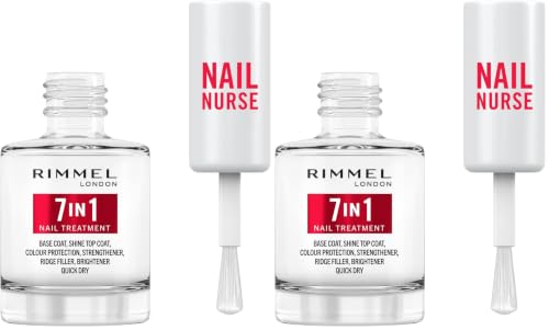 Rimmel London, Nail Care, Multi Benefit 7 in 1, Tratamiento de uñas, 12 ml (Paquete de 2)