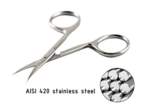 Staleks Pro Professional Cuticle Scissors Curved Manicure Pedicure Care Tools Nail Eyebrow Beard Moustache Eyelash Trimming PRO EXPERT 10 TYPE 1 (18 мм) (SE-10/1)