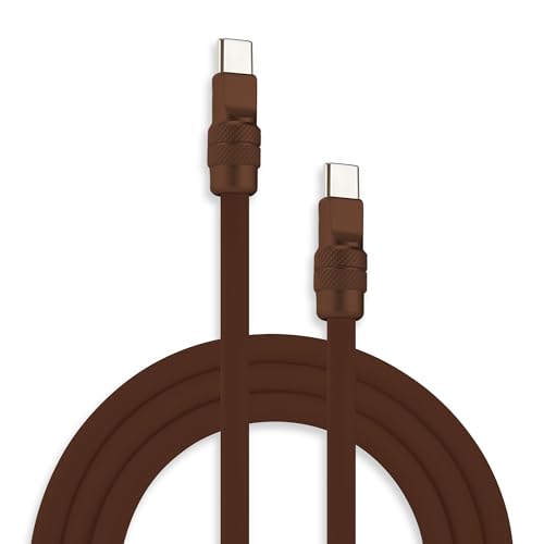 Image of chubbycable Chubby 2.0 Fast Charging Cable Durable Soft Silicone USB C Cable 240W Extra Thick Charger Cord Compatible with iPhone 17-15 Series iPad, Chocolate+Chocolate, Type-C to Type-C, 3.3 FT