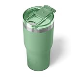 RTIC 20oz Essential Tumbler with Lid, Insulated, Stainless Steel, Metal, Double Wall Vacuum-Insulation, Ceramic Lined, Travel Cup for Iced Coffee, Tea, Hot and Cold Drink, Sage