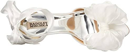 Badgley Mischka Women's NERYSSA Heeled Sandal, White Satin, 10 | Image 4