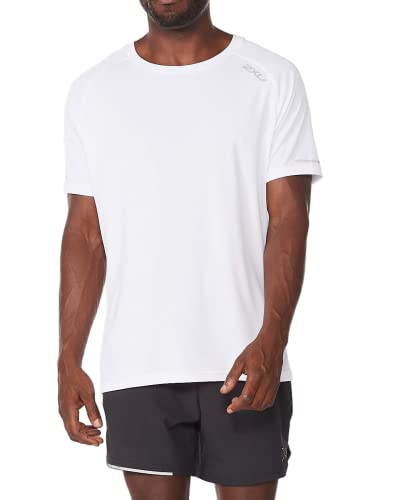 2XU Camiseta Aero Camisa, Negro/Plateado Reflectante, L para Hombre Cover