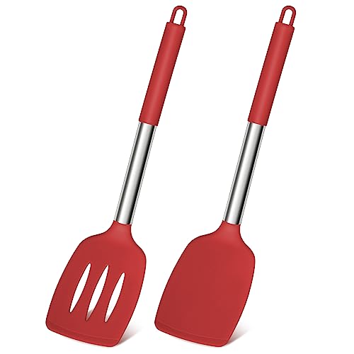 Joyfair Silicone Spatula, Stainless Steel Spatula Pack of 2
