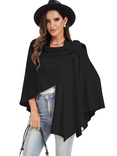 Spicy Sandia Women’s Shawl Wraps Knit Poncho Travel Scarf Elegant Ruana Cape Sweater for Fall Winter3