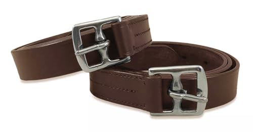 Avon Equine Cuero de estribo negro y marrón (60, marrón)