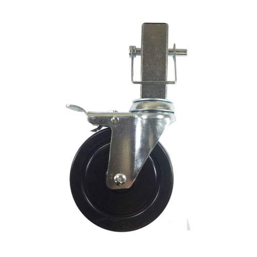 Scaffolding Caster 5" Hard Rubber Locking with 1.25 Inch Square Shank