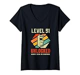 Photo Gallery donna gamer level 51 unlocked 51th birthday maglietta con collo a v Photo Gallery donna gamer level 51 unlocked 51th birthday maglietta con collo a v