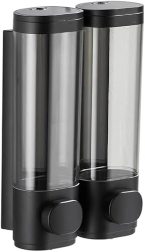 2-Chamber Soap Dispensers Wall Mount,400ml Bathroom Shower Dispenser,Press Manually Lotion